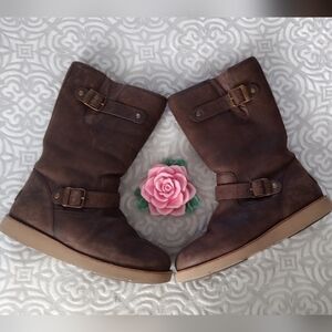 UGG Kensington Double Buckle Brown Boots Women's Size 10